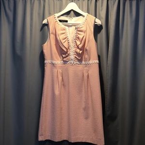 Salmon & White Seersucker Dress